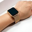 Bransoleta Milanese + Etui z osłoną na ekran do Apple Watch 1/2/3/4/5/6/SE 38/40/MM, Złoty