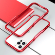Bumper LUPHIE do iPhone 12 / 12 Pro, metalowa ramka, czerwona