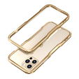 Bumper LUPHIE do iPhone 12 / 12 Pro, metalowa ramka, złota