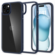 Etui Spigen do iPhone 15, Ultra Hybrid, Przezroczyste / Niebieskie