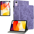 Etui + Szkło hartowane do Xiaomi Redmi Pad SE, Wallet z miejscem na rysik, fioletowe
