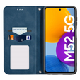 Etui Wallet do Samsung Galaxy M52 5G, Vintage Style Smooth, Blue
