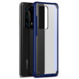 Etui do Huawei P40, Obudowa Fusion Case, Matowe przezroczyste / Niebieska ramka