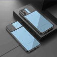 Etui do Samsung Galaxy A03s, z ochroną aparatu, przezroczyste / czarne