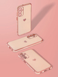 Etui do Samsung Galaxy A15 4G / 5G, Electro heart, różowe rose gold + Szkło Full Glue Ceramic