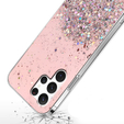 Etui do Samsung Galaxy S22 Ultra 5G, Glittery, różowe