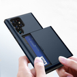 Etui do Samsung Galaxy S22 Ultra, Sliding Card Holder, granatowe