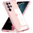 Etui do Samsung Galaxy S23 Ultra, Electro heart, różowe rose gold + Szkło Full Glue Ceramic