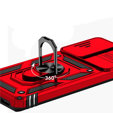 Etui do Xiaomi 12 / 12X, pancerne z ringiem podstawką i ochroną aparatu, czerwone