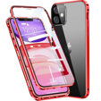 Etui do iPhone 11, Magnetic Dual Glass, czerwone