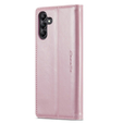 Etui z klapką CASEME do Samsung Galaxy A34 5G, Waxy Textured, różowe