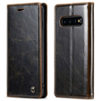 Etui z klapką CASEME do Samsung Galaxy S10+ Plus, Waxy Textured, kawowe