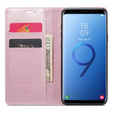 Etui z klapką CASEME do Samsung Galaxy S9+ Plus, Waxy Textured, różowe