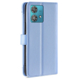 Etui z klapką do Motorola Edge 40 Neo, Wallet Zipper Pocket, niebieskie