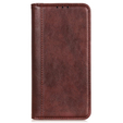 Etui z klapką do Motorola Edge 50 Pro, Split Leather, brązowe