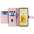 Etui z klapką do Oppo A38 / A18 4G, Wallet Zipper Pocket, różowe