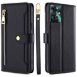 Etui z klapką do Oppo Reno 11F 5G, Wallet Zipper Pocket, czarne