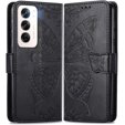 Etui z klapką do Oppo Reno 12 Pro, Butterfly, czarne