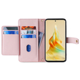 Etui z klapką do Oppo Reno8 T 4G, Wallet Zipper Pocket, różowe