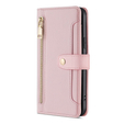 Etui z klapką do Oppo Reno8 T 4G, Wallet Zipper Pocket, różowe