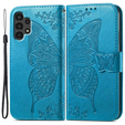 Etui z klapką do Samsung Galaxy A13 4G, Butterfly, niebieskie