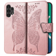 Etui z klapką do Samsung Galaxy A13 4G, Butterfly, różowe