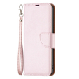 Etui z klapką do Samsung Galaxy A34 5G, Wallet Litchi Magnet, różowe rose gold