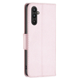 Etui z klapką do Samsung Galaxy A34 5G, Wallet Litchi Magnet, różowe rose gold