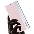 Etui z klapką do Samsung Galaxy S22 Ultra 5G, Side Magnetic, różowe