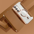Etui z klapką do Samsung Galaxy S23, Wallet, MagSafe, brązowe