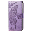 Etui z klapką do Samsung Galaxy S24 FE, Butterfly, fioletowe