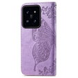 Etui z klapką do Xiaomi 14T, Butterfly, fioletowe