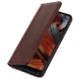 Etui z klapką do Xiaomi Poco F6 Pro, Split Leather, brązowe