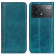 Etui z klapką do Xiaomi Poco F6 Pro, Split Leather, zielone