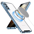Etui z ochroną aparatu do Samsung Galaxy S21 FE 5G, CamShield MagSafe, przezroczyste / niebieskie