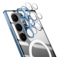 Etui z ochroną aparatu do Samsung Galaxy S22 Ultra, CamShield MagSafe, przezroczyste / niebieskie