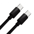 Kabel z długim wtykiem USB Type-C do Type-C 60W, 3A, 100cm Black