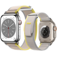 Pasek Nylonowy do Apple Watch 1/2/3/4/5/6/7/8/9/SE/ULTRA ULTRA 2 42/44/45/49mm, Beżowy/Żółty