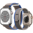 Pasek Nylonowy do Apple Watch 1/2/3/4/5/6/7/8/9/SE/ULTRA ULTRA 2 42/44/45/49mm, Szary/Niebieski