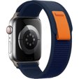 Pasek Nylonowy do Apple Watch 1/2/3/4/5/6/7/8/SE/ULTRA 42/44/45/49mm, Granatowy / Pomarańczowy