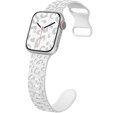 Pasek Silikonowy do Apple Watch 1/2/3/4/5/6/7/8/9/SE 38/40/41/mm, Leopard, Biały