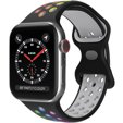 Pasek Silikonowy do Apple Watch 1/2/3/4/5/6/7/8/SE/ULTRA 42/44/45/49MM, Czarny/Wielokolorowy