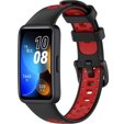 Pasek Silikonowy do Huawei Band 8 / Huawei Band 9, Czarny / Czerwony