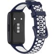 Pasek Silikonowy do Huawei Band 8 / Huawei Band 9, Granatowy / Biały