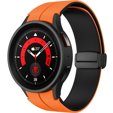 Pasek Silikonowy do Samsung Galaxy Watch 4/5/6 40/42/43/44/45/46/47mm, Pomarańczowy / Czarny