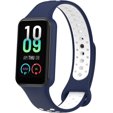 Pasek Silikonowy do Xiaomi Redmi Smart Band 2 / Xiaomi Smart Mi Band 8 Active, Granatowy / Biały