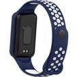 Pasek Silikonowy do Xiaomi Redmi Smart Band 2 / Xiaomi Smart Mi Band 8 Active, Granatowy / Biały