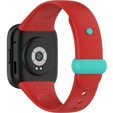 Pasek Silikonowy do Xiaomi Redmi Watch 3, Czerwony / Turkusowy