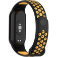 Pasek Silikonowy do Xiaomi Smart Mi Band 8 / Xiaomi Smart Mi Band 9, Czarny / Żółty