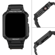 Pasek Silikonowy z Etui do Apple Watch 3/4/5/6/7/SE 38/40/41 mm, Black